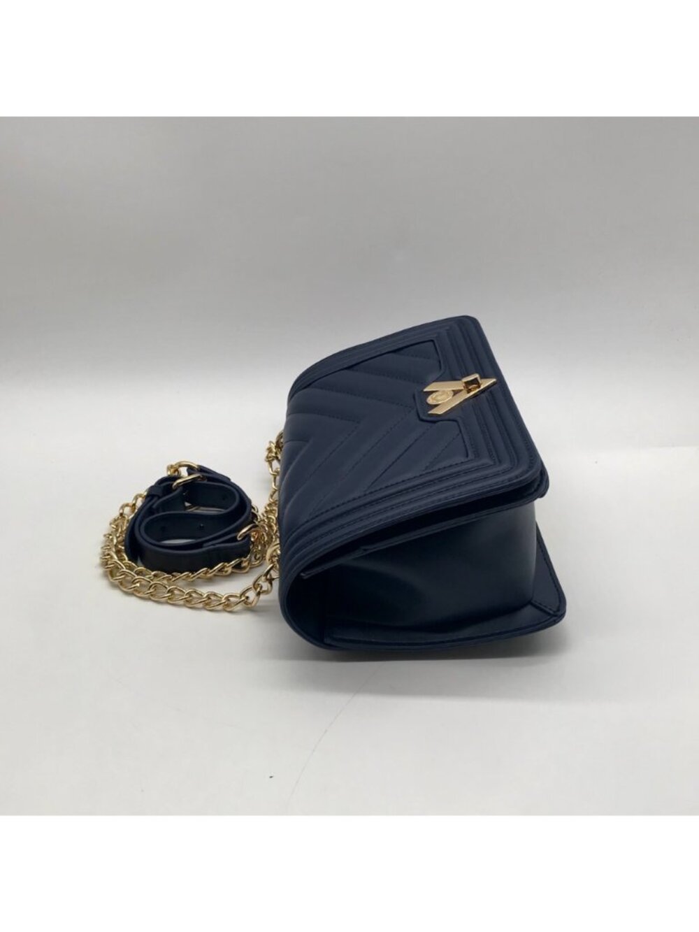 Valentino Orlandi Navy Blue Faux Leather Crossbody Bag - Picture 4 of 11
